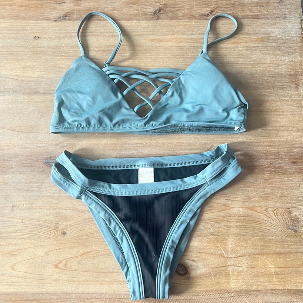 L Space Charlie Classic Bikini Bottoms & Cross Front Top
